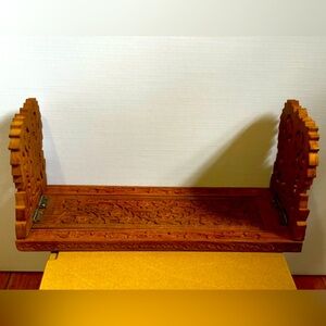 Vintage Hand Carved Expandable Bookends from India